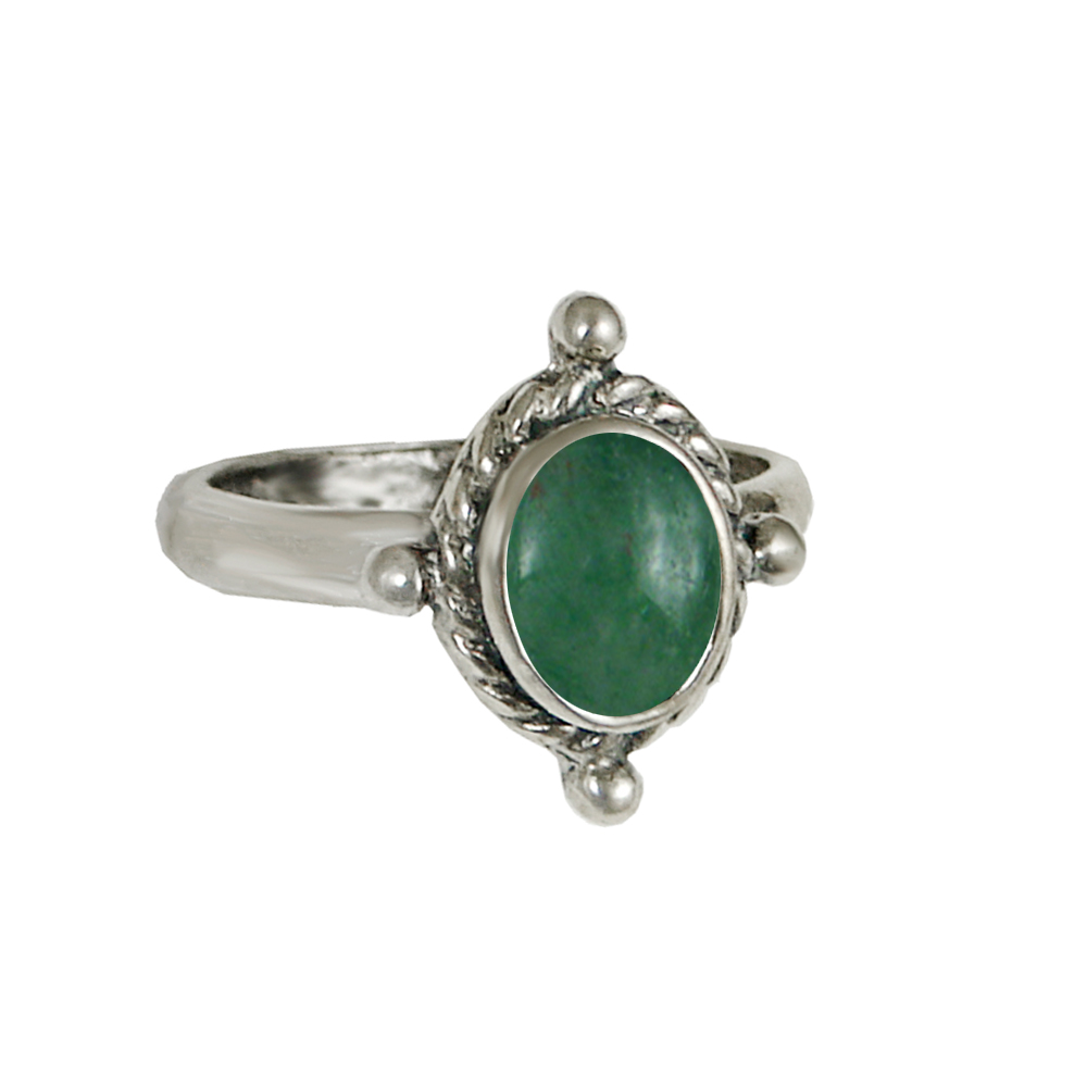 Sterling Silver Ring With Jade Size 6